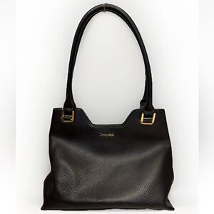 Calvin Klein Black Pebbled Leather Handbag #5738